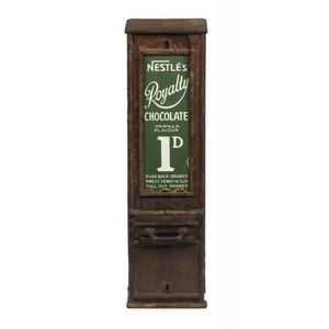 Nestle Royalty chocolate bar one penny vending machine, cast…