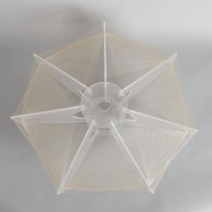 A '70s nylon and perspex lamp shade, height 20 cm, width 46 cm