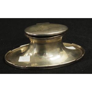 George V Sterling silver inkwell hallmarked Birmingham 1916,…