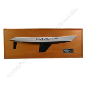 A plaque on frame model of Lion New Zealand, the hull and keel…