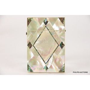 A Victorian mother-of-pearl and abalone shell visiting card…