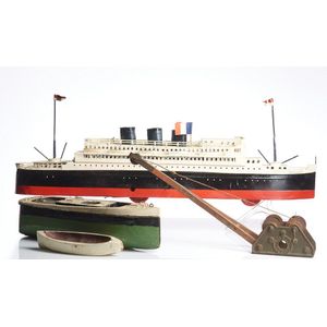Four antique marine models, comprising a scratch-built tinplate…