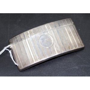 George V sterling silver card case Birmingham 1913, maker's…