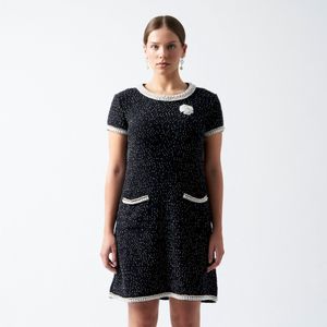 black and white chanel dress 2011 Chanel by Karl Lagerfeld Black & White Beaded Sequin Lace Dress main image 0