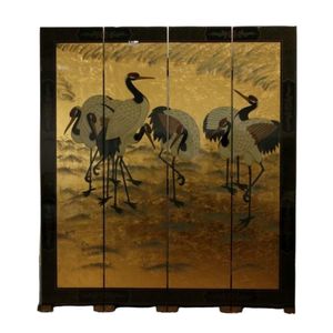 folding Japanese century 19th - 17th 幕 古布　武士デザイン room guide price - screens 子どもの日