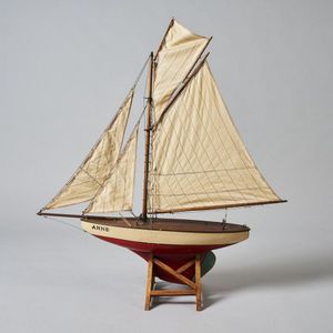 A vintage model yacht, entitled 'Anne', crafted by hand in…