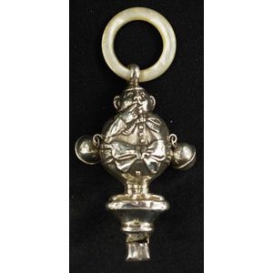 Sterling silver 'Simple Simon' baby's rattle English hallmark…