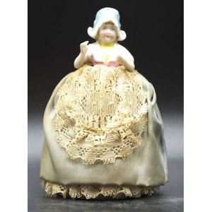 Good vintage half doll pin cushion 'arms away' figure, height…