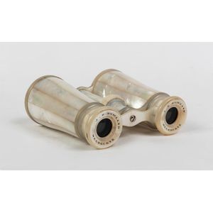 A pair of mother of pearl opera glasses by J.R. Rowland,…