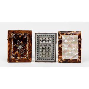 Three 19th century calling card cases, comprising two…