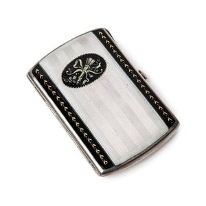 An Austrian black and gold enamel card case, first half 20th…