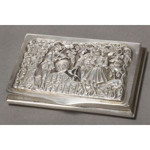 Austrian silver snuff box and cover, of rectangular form, the…