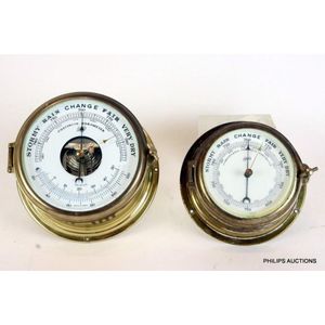 German Brass Bound Ship's Barometers, Schatz, West Germany, 20th ...