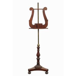 Music stand, early 19th century in rosewood. Lyre shaped music…