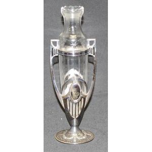 Art Nouveau WMF silver plate & cut glass vase circa 1910,…