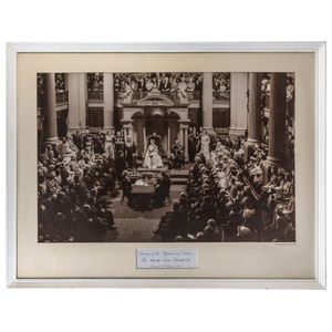Large sepia photographic print titled 'Opening of the…