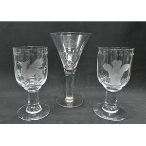 Three Royal memorabilia glasses for King George & Queen…