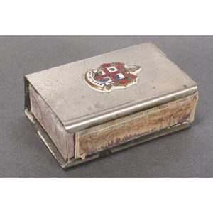 Silver vesta, of rectangular form, with enamel armorial for…