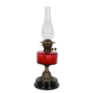 Antique red deals oil lamp