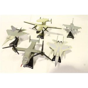 Five metal model Planes including bell Boe Osprey, F16 Falcon…