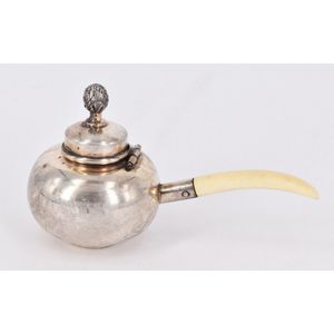 A sterling silver and ivory portable inkwell, sterling silver…
