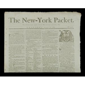Newspaper New York packet 1789. Containing within the first…