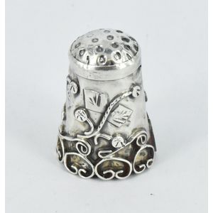 Mexican Sterling Silver Thimble with Foliate Design - Sewing - Thimbles ...