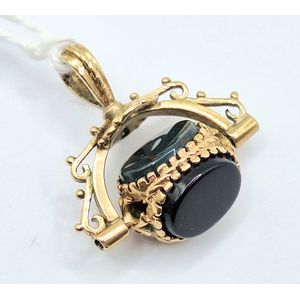 9ct gold fob spinner, antique yellow gold ornate fob spinner&hellip;