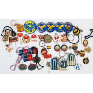 An accumulation of members and supporters badges, pins and fobs;…