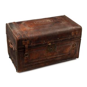 leather travel trunk