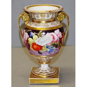 ANTIQUE VINTAGE EWER URN GARNITURE store HAND PAINTED FLORAL PORCELAIN BASE WITH MOUNT