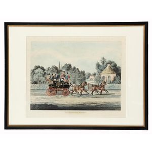 Two antique colour lithographs 'The Edinburgh Express', and St ...