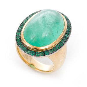 Jan Logan Emerald Cabochon Ring - Rings - Jewellery