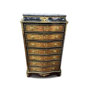 French style boulle Escritoire chest, of tall serpentine form…