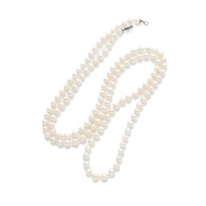 Natural White Baroque Freshwater Pearl Necklace & Earrings Set - 16-120'' Length, Silver Plated