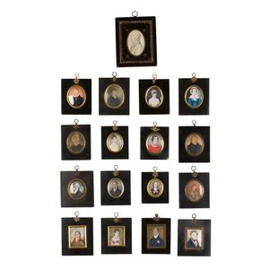 A group of seventeen portrait miniatures, 18th/19th century,…