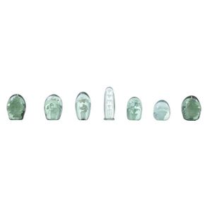 A collection of seven glass dump weights, early 19th century,…