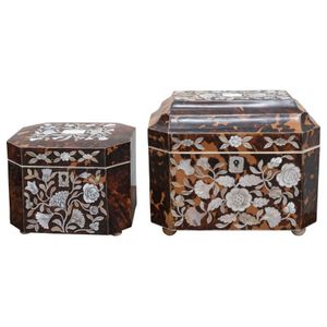 Two tortoiseshell tea caddies, early 19th century, one of…
