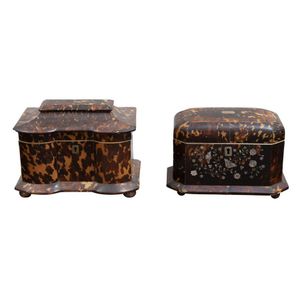 Two Regency tortoiseshell tea caddies, early 19th century, each…