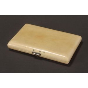 19th century carved ivory card case, of rectangular form, set…