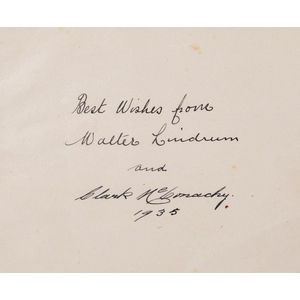 Walter Lindrum: autographs on 1935 dated piece along with that…
