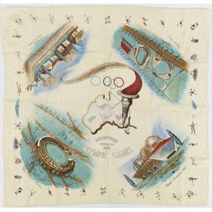Scarves: an Olympic Games scarf (pure silk, made in Japan) with…