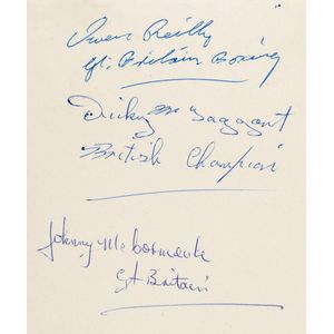 Autograph book: signatures of competitors, mostly boxers…