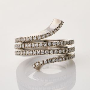 An 18ct white gold and Damiani diamond Eden ring featuring&hellip;