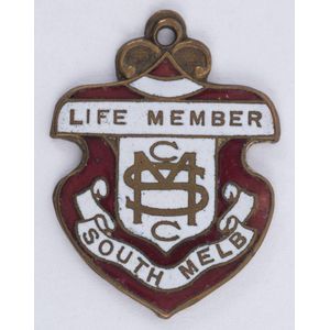 South Melbourne Cricket Club, life member's fob (No.92) made by…