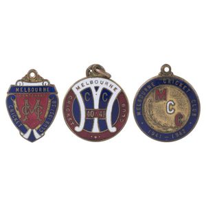 Melbourne Cricket Club, 1937-38 membership fob (No.1891),…