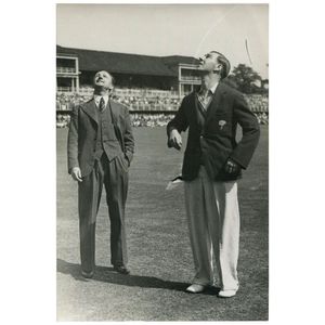 Bradman And Yardley Tossing Coin In 1948 Ashes Tour - Sporting ...