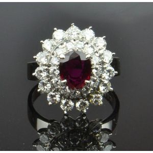 Antique or later cluster diamond ring with ruby centre - price guide and  values - page 2