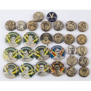Badges: with Argus 1951 'Test Souvenir' (8), 'Test Team' (1) &…