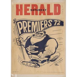 Carlton: 1972, 1982 & 1987 'Premiers' Weg posters, edges glued…